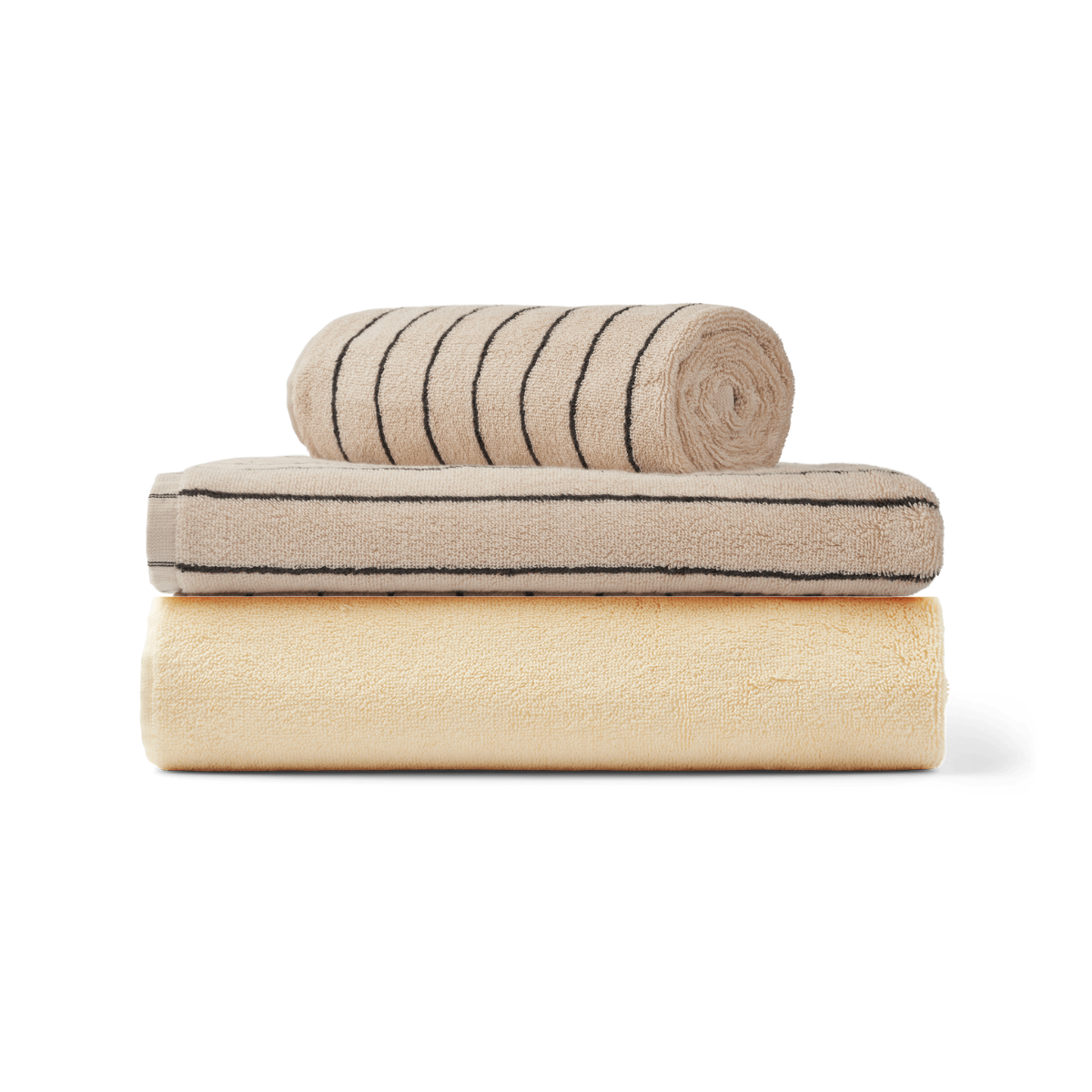 3 stk håndklæde sampak - Creme & Ink/Vanilla